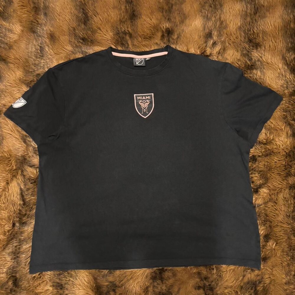 Black Primark Inter Miami CF t-shirt pink central embroidered club crest Men 3XL